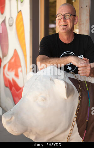 Proprietario Jeff Olsson, industriale mangia, Buellton, California Foto Stock