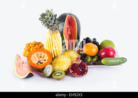 Disponendo di abbondanza di frutti di salute Slice nessuno Foto Stock