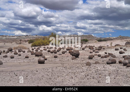 Cancha de Bochas. Ischigualasto Parco Provinciale (Valle de la Luna).Il parco naturale situato nel nord-est della provincia di Foto Stock