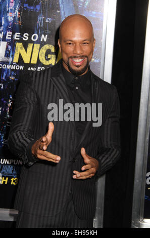 New York, New York, Stati Uniti d'America. 9 Mar, 2015. Attore e cantante comune assiste la prima mondiale di "eseguire tutta la notte" tenutosi a AMC Lincoln Square Theatre. Credito: Nancy Kaszerman/ZUMAPRESS.com/Alamy Live News Foto Stock