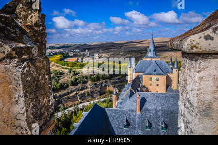Viste di Segovia da Alcazar Foto Stock
