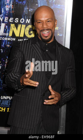 New York, New York, Stati Uniti d'America. 9 Mar, 2015. Attore e cantante comune assiste la prima mondiale di "eseguire tutta la notte" tenutosi a AMC Lincoln Square Theatre. Credito: Nancy Kaszerman/ZUMAPRESS.com/Alamy Live News Foto Stock