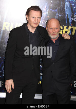 New York, New York, Stati Uniti d'America. 9 Mar, 2015. Attori LIAM NEESON e Ed Harris frequentare la prima mondiale di "eseguire tutta la notte" tenutosi a AMC Lincoln Square Theatre. Credito: Nancy Kaszerman/ZUMAPRESS.com/Alamy Live News Foto Stock