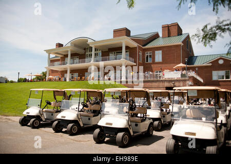 Carri schierati al campo da golf - USA Foto Stock