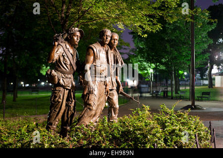 I tre soldati statua al Vietnam Veterans Memorial - Washington DC, Stati Uniti d'America Foto Stock