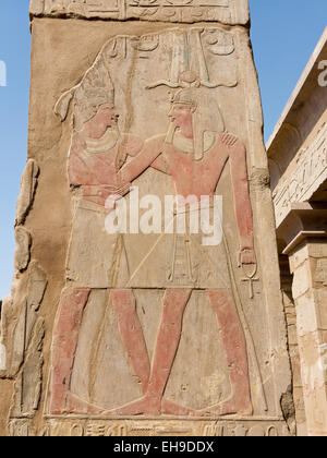 La ricostruzione del tempio di porticati di Thutmosi IV in open-air museum a Karnak Luxor Egitto Foto Stock