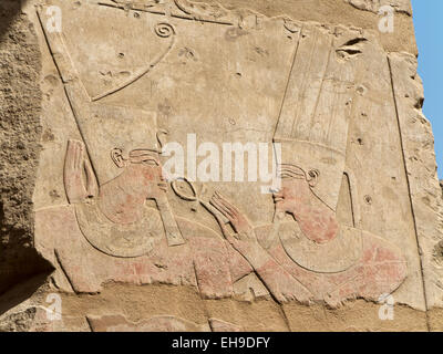 La ricostruzione del tempio di porticati di Thutmosi IV in open-air museum a Karnak Luxor Egitto Foto Stock