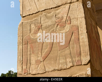 La ricostruzione del tempio di porticati di Thutmosi IV in open-air museum a Karnak Luxor Egitto Foto Stock