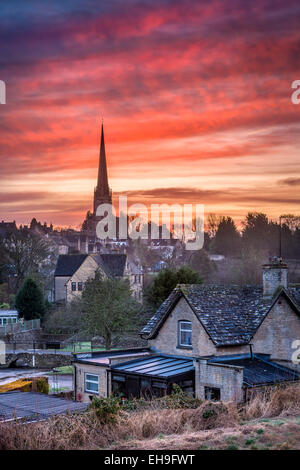 Tetbury Marzo Sunrise Foto Stock