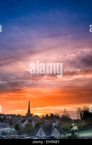 Tetbury Marzo Sunrise Foto Stock