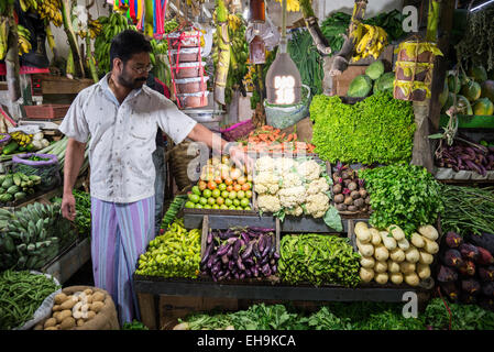 Mercato alimentare a Nuwara Eliya, provincia di Kandy, Sri Lanka, Asia Foto Stock