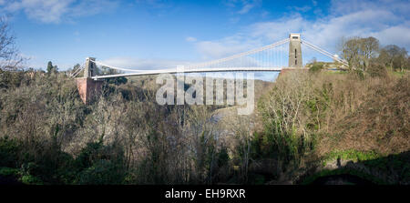 Vista panoramica di Clifton Suspension Bridge Foto Stock