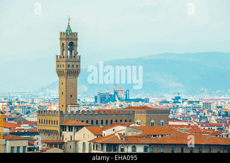 Palazzo Vecchio a Firenze, Italia Foto Stock