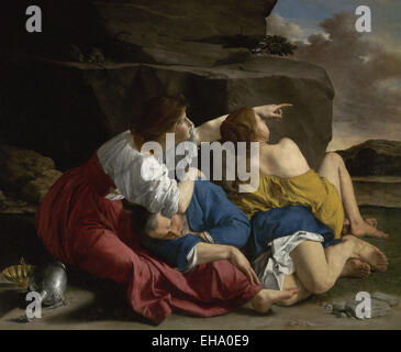 Orazio Gentileschi Lot e le sue figlie Foto Stock