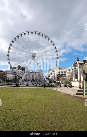 Manchester, Inghilterra: Grande Ruota, Piccadilly Gardens Foto Stock