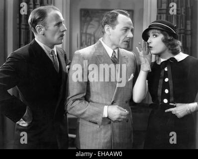 Roland giovane, Charles Ruggles, Lili Damita, sul set del film 'Questa è la notte', 1932 Foto Stock