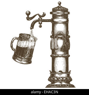 Vettore di birra logo design modello. la bevanda alcolica icona. Foto Stock