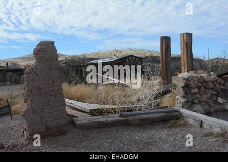 I resti del vecchio edificio, Stein's Ghost Town New Mexico - USA Foto Stock