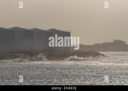 Di accumulo di olio in Islanda Foto Stock