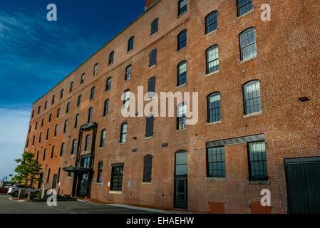 Edificio di mattoni nella storica città di Portland, Maine Foto Stock