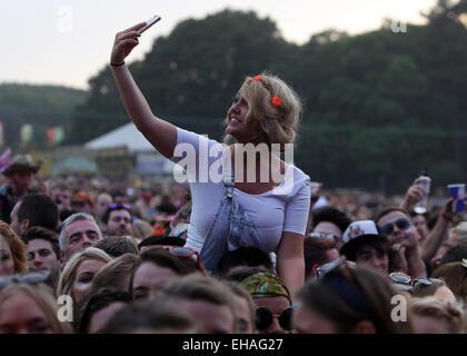 Bestival 2014 - Atmosfera - Giorno 1 dotata di: folla,atmosfera dove: Isle Of Wight, Regno Unito quando: 05 Set 2014 Foto Stock