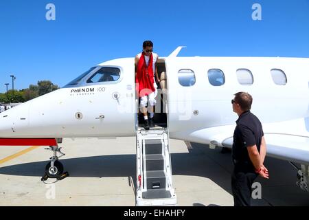 B. Howard arriva a Santa Monica Airport offre: B. Howard dove: Santa Monica, California, Stati Uniti quando: 05 Set 2014 Foto Stock