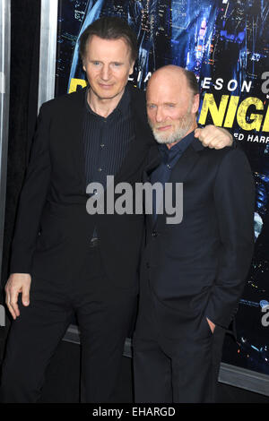 Liam Neeson e Ed Harris arriva per il 'correre per tutta la notte " New York Premiere a AMC Lincoln Square Theatre il 9 marzo 2015 in New York City/picture alliance Foto Stock