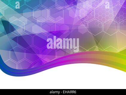 Abstract background esagonale con wave Foto Stock