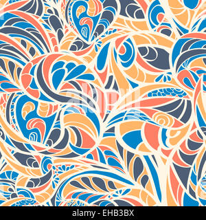 Multicolori disegnate a mano zentangle floral seamless. Foto Stock