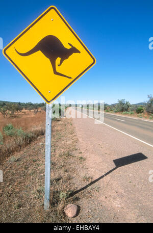 Segno di canguro in Australian Outback Australia del Sud Foto Stock