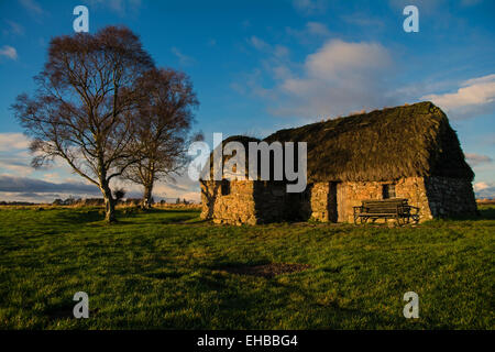 Leanach cottage,il campo di battaglia di Culloden,Scozia Scotland Foto Stock