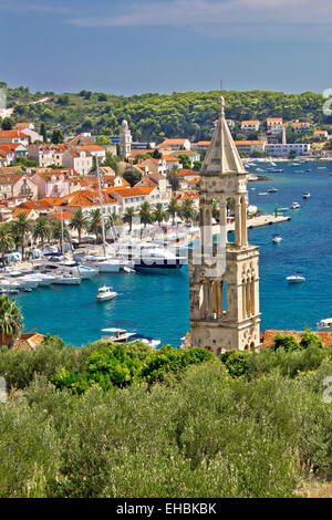 Città di hvar yacht harbour Foto Stock