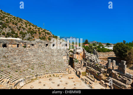 Antico anfiteatro in Myra, Turchia Foto Stock