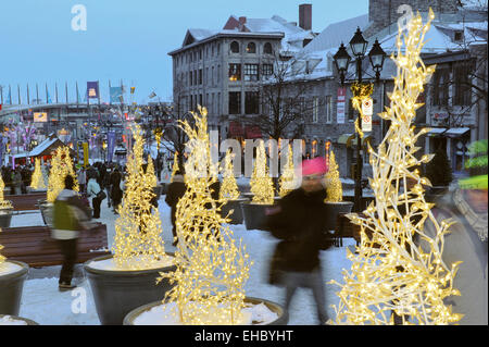 Posizionare Jacques Cartier durante il tempo di Natale. Montreal, provincia del Québec in Canada. Foto Stock