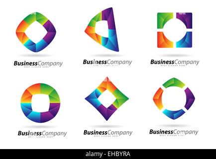 Business Corporate Design Logo. Creative astratto logo aziendale. Colorati i vettori di Business Foto Stock