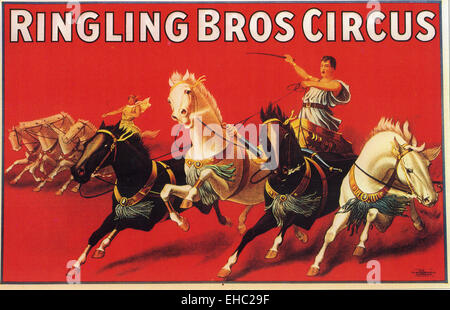 Il RINGLING BROS CIRCUS poster su 1900 Foto Stock