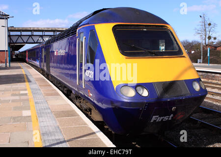 Primo grande Western Classe 43 InterCity 125 treno a Hereford rail station Regno Unito 2015 Foto Stock