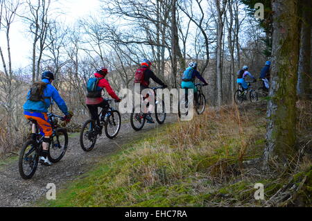 Piloti durante il POC Scottish Enduro in Orpington, Scottish Borders Foto Stock