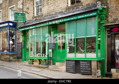 Macellerie Kendalls nel ponte Pateley, nello Yorkshire, Inghilterra. Foto Stock