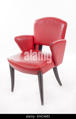 Red poltrona in pelle Foto Stock