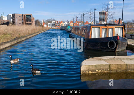 Battelli in Marina di Campo di cotone Park, Ancoats, Manchester, Inghilterra, Regno Unito Foto Stock