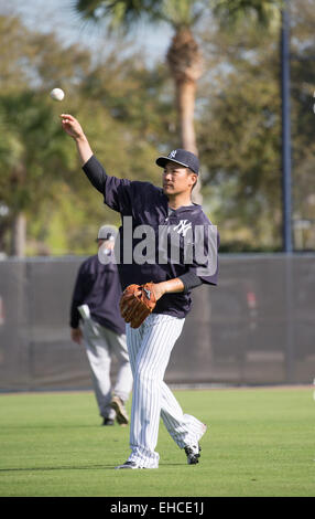 Tampa, Florida, Stati Uniti d'America. Decimo Mar, 2015. Masahiro Tanaka (Yankees) MLB : New York Yankees spring training camp a Tampa, Florida, Stati Uniti . © Thomas Anderson/AFLO/Alamy Live News Foto Stock