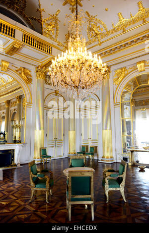 Saloni e sale per ricevimenti nel Palazzo Reale di Bruxelles. Foto Stock