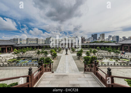 Chi Lin monastero cortile a Kowloon in Hong Kong Foto Stock