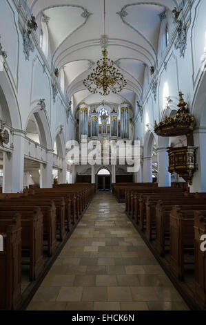 St. Mang, Evangelica Luterana Chiesa parrocchiale, Kempten, Algovia, Baviera, Germania Foto Stock