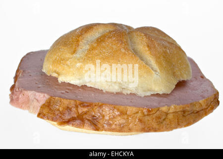 Fetta di pagnotta di carne in un panino Foto Stock