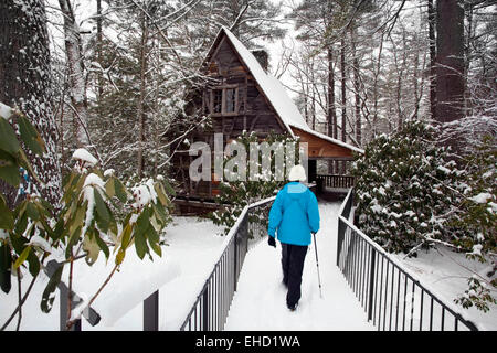 Cantrell Creek Lodge alla culla della silvicoltura - Pisgah National Forest - nei pressi di Brevard, North Carolina, STATI UNITI D'AMERICA Foto Stock