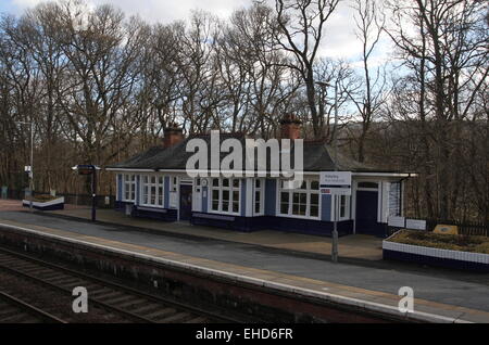 Pitlochry stazione ferroviaria scozia marzo 2015 Foto Stock