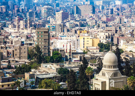 Vista su Cairo dalla cittadella. Foto Stock