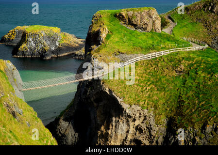 Carrick-a-Rede ponte di corde. Irlanda del Nord Foto Stock